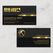 Graue schwarze Retro Kolumnen Gold Handyman Tools Visitenkarte (Vorne/Hinten)