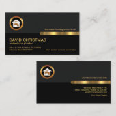 Graue schwarze Retro-Spalten Gold-Faucet-Klee Visitenkarte (Vorne/Hinten)