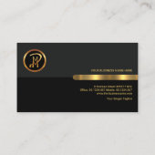 Graue schwarze Retro-Spalten Gold-Hund-Sitze Visitenkarte (Rückseite)