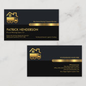 Graue schwarze Retro-Spalten Gold-Zuhause-Mover-Tr Visitenkarte (Vorne/Hinten)