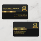 Graue schwarze Retro Spalten Logistik LKW Visitenkarte (Vorne/Hinten)