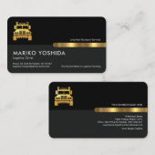 Graue schwarze Retro Spalten Logistik LKW Visitenkarte (Vorne/Hinten)