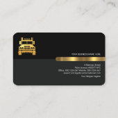 Graue schwarze Retro Spalten Logistik LKW Visitenkarte (Rückseite)