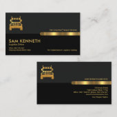 Graue schwarze Retro Spalten Logistik LKW Visitenkarte (Vorne/Hinten)