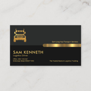 Graue schwarze Retro Spalten Logistik LKW Visitenkarte