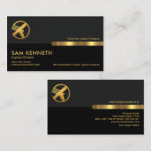 Graue schwarze Retro-Spalten Logistik Transport Visitenkarte (Vorne/Hinten)