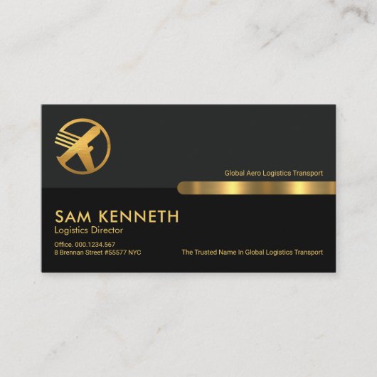 Graue schwarze Retro-Spalten Logistik Transport Visitenkarte (Vorderseite)