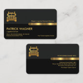 Graue schwarze Retro Spalten Logistik Transporter Visitenkarte (Vorne/Hinten)