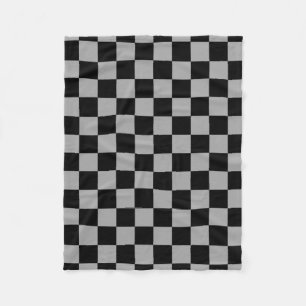 Graue schwarze Schachbretter Fleecedecke