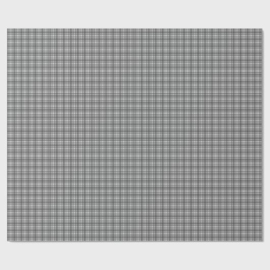 Graue schwarze Schachlinien Geschenkpapier (Flach)