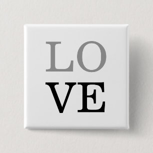 Graue schwarze Schrift Liebe Hochzeit  Button