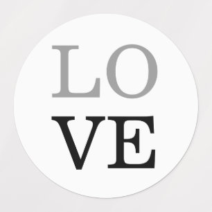 Graue schwarze Schrift Liebe Hochzeit Etiketten