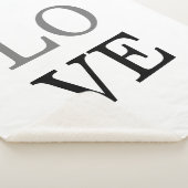 Graue schwarze Schrift Liebe Hochzeit Sherpadecke (3/4)