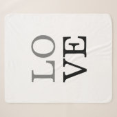 Graue schwarze Schrift Liebe Hochzeit Sherpadecke (Vorderseite (Horizontal))