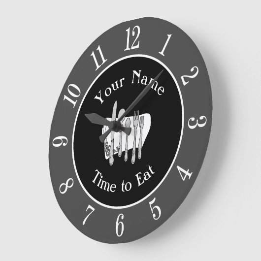 Graue schwarze Silverware benutzerdefinierte Uhr m (Winkel)