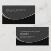 Graue schwarze Spirale Muster Trendy Business Card Visitenkarte (Vorne/Hinten)