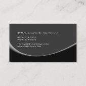 Graue schwarze Spirale Muster Trendy Business Card Visitenkarte (Rückseite)