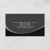 Graue schwarze Spiralmuster Monogram-Visitenkarte Visitenkarte (Rückseite)