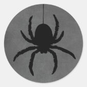 Graue schwarze Spooky Halloween Spider Fevor Stick Runder Aufkleber (Vorderseite)