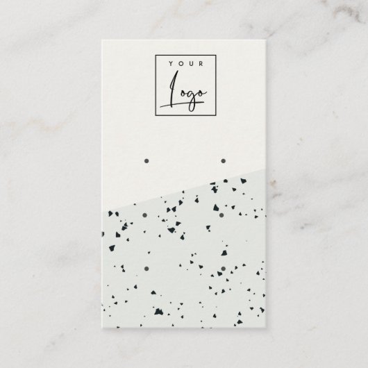 Graue schwarze Terrazzo Textur 3 Stufenvorführung  Visitenkarte (Vorderseite)
