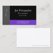 Graue, schwarze u. lila berufliche Geschäfts-Karte Visitenkarte (Vorne/Hinten)