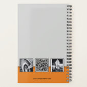 Graue, schwarze und orange Service Collage Busines Planer (Rückseite)