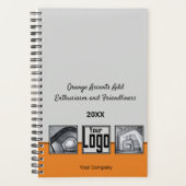 Graue, schwarze und orange Service Collage Busines Planer (Vorderseite)