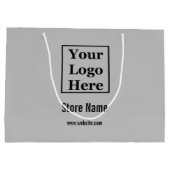 Graue schwarze Unternehmenstext Ihr Logo hier Vorl Große Geschenktüte (Rückseite)