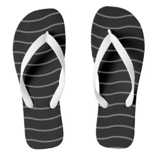 Graue schwarze Wellenmuster Flip Flops Badesandalen