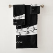 Graue Schwarzweiss-Kerbe der musikalischen Badhandtuch Set (Insitu)