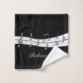 Graue Schwarzweiss-Kerbe der musikalischen Badhandtuch Set (Waschlappen)