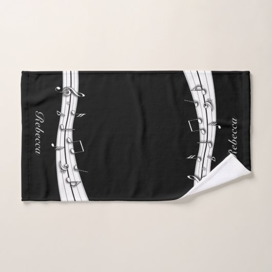 Graue Schwarzweiss-Kerbe der musikalischen Badhandtuch Set (Handtuch)