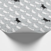 Graue Schwarzweiss-Verpackung der Vieh-Schafe Geschenkpapier (Ecke)