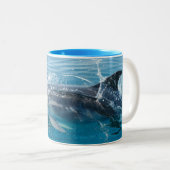 Graue Schwarzweißdolphin-Tasse Zweifarbige Tasse (VorderseiteRechts)