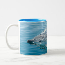 Graue Schwarzweißdolphin-Tasse Zweifarbige Tasse