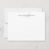 Graue Script Monogram Modern Stationery Note Card Mitteilungskarte (Vorderseite)