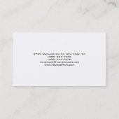 Graue Script Monogram Standard Business Card Visitenkarte (Rückseite)