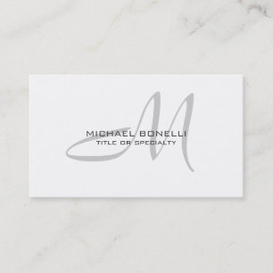 Graue Script Monogram Standard Business Card Visitenkarte