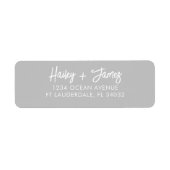 Graue Script-Rücksendeadressen-Aufkleber (Vorne)