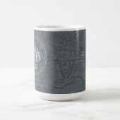 Graue Seekartemonogramm-Karte Kaffeetasse (Mittel)