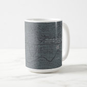 Graue Seekartemonogramm-Karte Kaffeetasse (VorderseiteRechts)