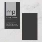 Graue Seilstreifen-Monogramm-Visitenkarte Visitenkarte (Vorne/Hinten)