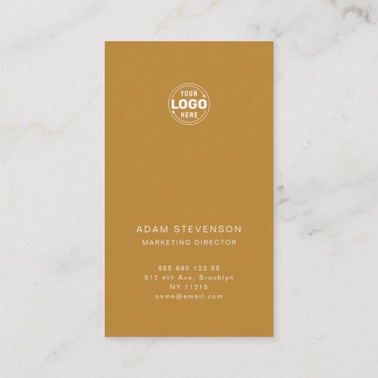 Graue Senf Minimalistische Einzelkarte Visitenkarte (Rückseite)