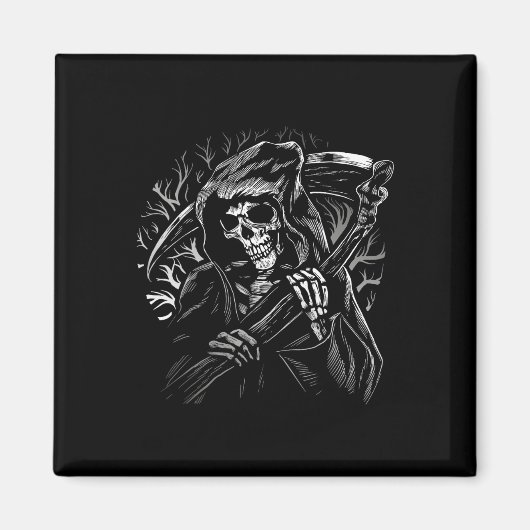 graue Sensenmann Totengöttin, toter gotischer Horr Magnet (Vorne)