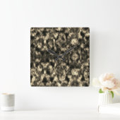 Graue, Sepia oder Beige mit Federn-Effekt. Quadratische Wanduhr (Zuhause)