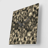 Graue, Sepia oder Beige mit Federn-Effekt. Quadratische Wanduhr (Winkel)
