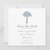 Graue Serene Palm Tree Wasserfarbe Save the Date (Vorderseite)