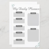 Graue Shades Minimal Daily Planer Sheet (Vorne/Hinten)