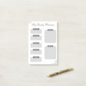 Graue Shades Minimal Daily Planer Sheet Post-it Klebezettel (Auf Schreibtisch)