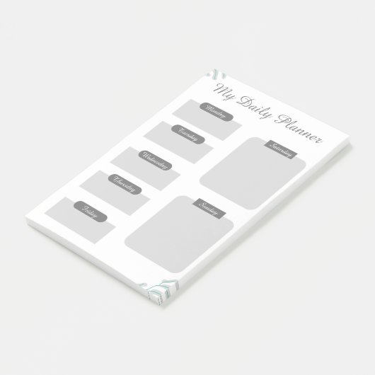 Graue Shades Minimal Daily Planer Sheet Post-it Klebezettel (angewinkelt)